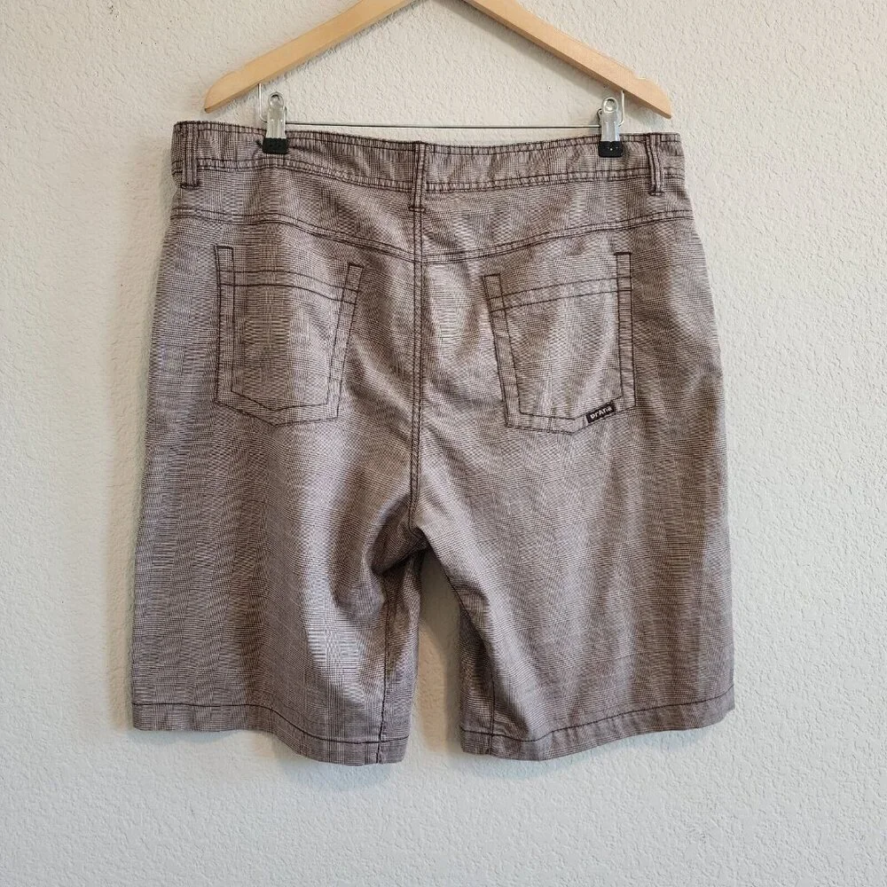 Prana Brown Plaid Lightweight Casual Chino Shorts Mens Outdoor Hiking 38 - Picture 4 of 12